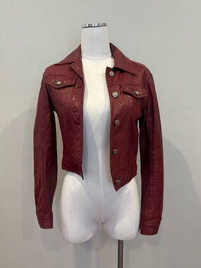Red Faux Leather Jacket